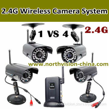 4CH 2.4G Wireless Camera System with AV out Function